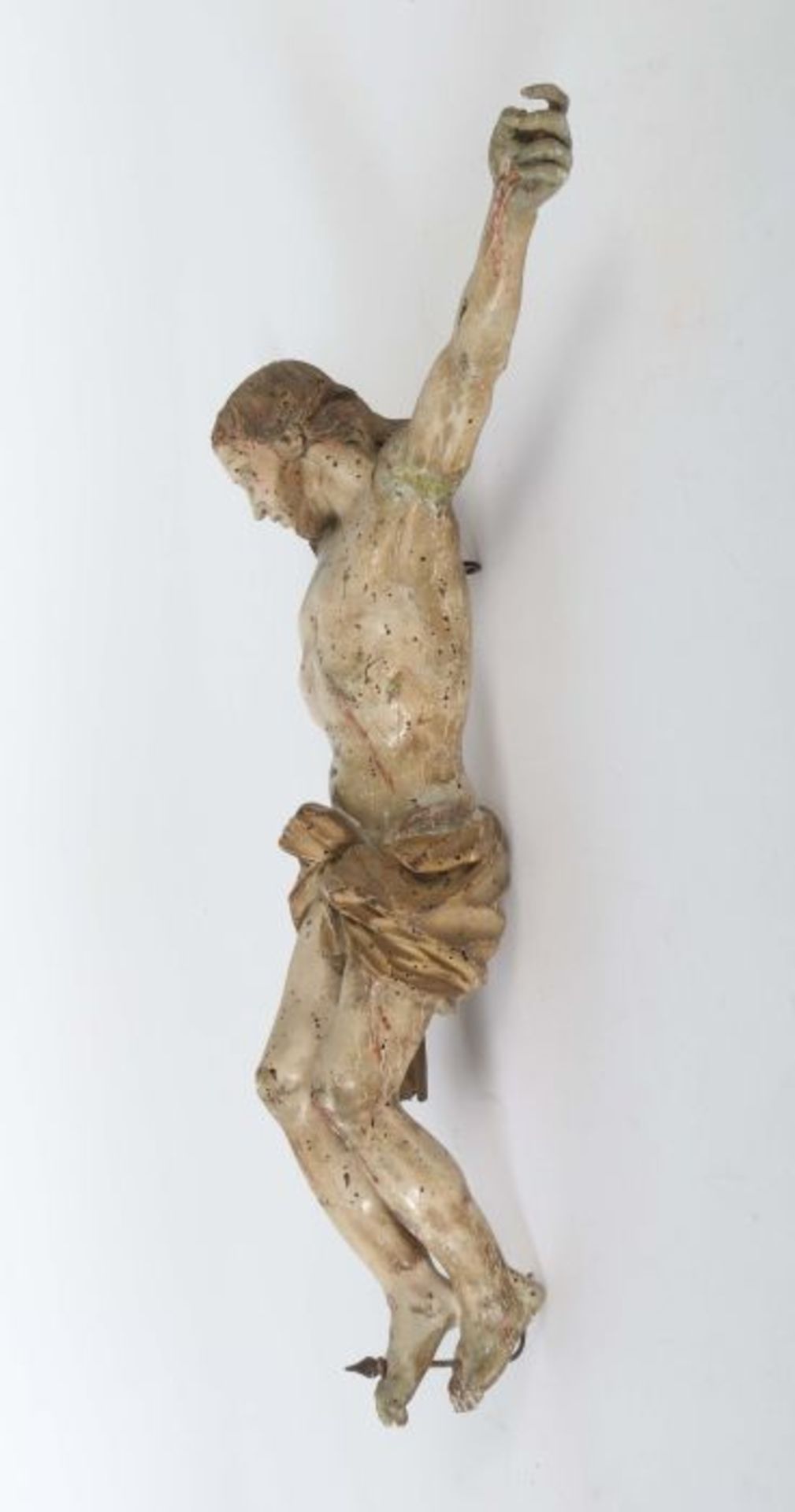Corpus Christi Süddeutschland, 18./19. Jh., Holz geschnitzt, polychrom gefasst, vollplastische - Bild 3 aus 3