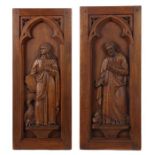 Bildschnitzer des 19./20. Jh. Zwei Heiligendarstellungen: "Hl. Markus" und "Hl. Johannes", Holz