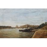 Lépine, Stanislas Caen 1835 - 1892 Paris, franösischer Maler. "Paris", Blick über die Seine mit