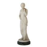 Bildhauer des 19./20. Jh. "Nach dem Bade", Alabaster, vollplastische Figur eines stehenden