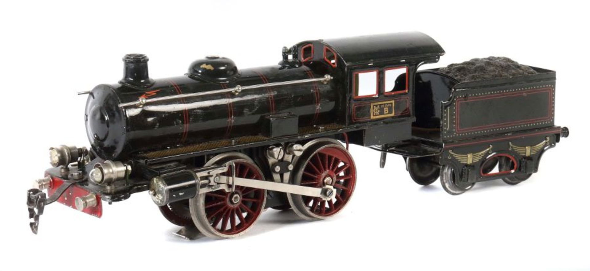 Dampflok m. Tender Märklin, Spur 1, 20-Volt-Dampflok 65/13041, schwarz HL, v+r durch Hand- und