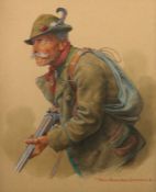 Kraemer, Peter Philadelphia 1857 - 1936 Dießen, deutscher Maler. "Jäger", Bildnis eines älteren