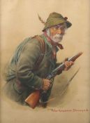 Kraemer, Peter München 1896 - 1971 Dießen, deutscher Maler. "Jäger", Bildnis eines älteren Manne