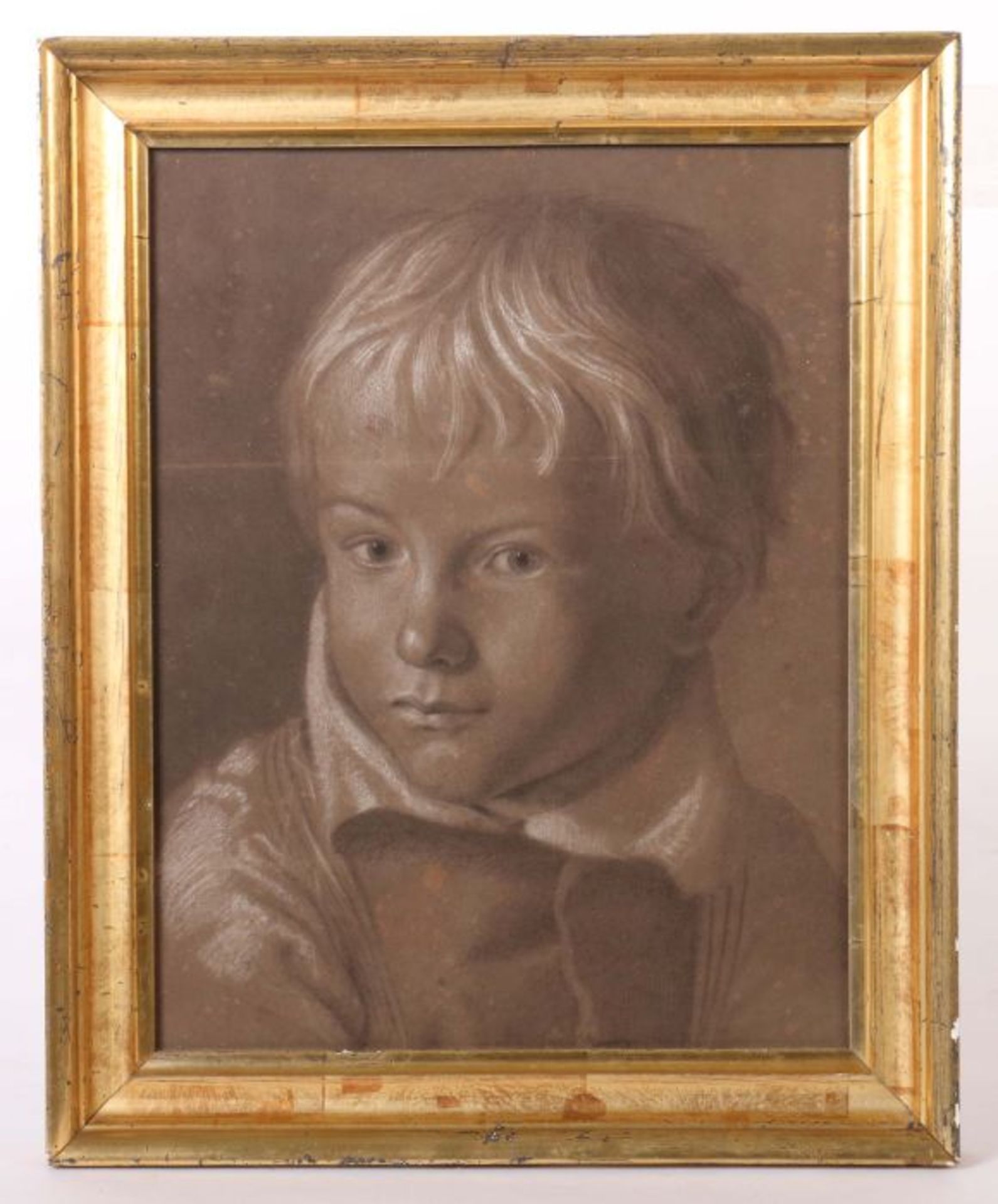 Maler des 19. Jh. "Portrait eines Jungen", Brustbildnis eines Kindes im Dreiviertelprofil, den - Image 2 of 2