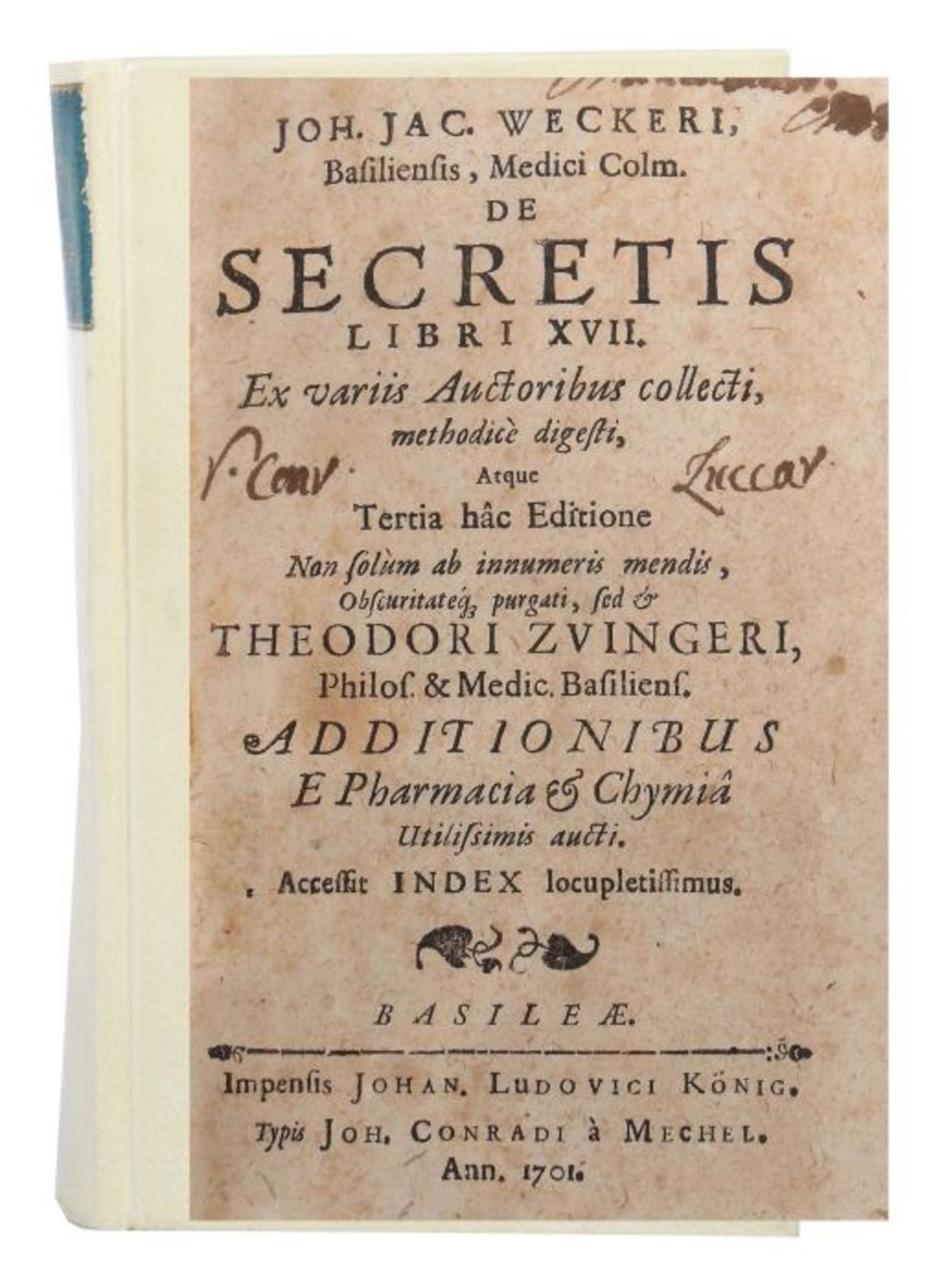 Wecker, Joh(ann) Jac(ob) De secretis libro XVII. Ex variis Auctoribus collecti, methodice