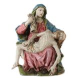 Bildschnitzer des 19./20. Jh. "Pietà", polychrom gefasst, dreiviertelplastische Darstellung der