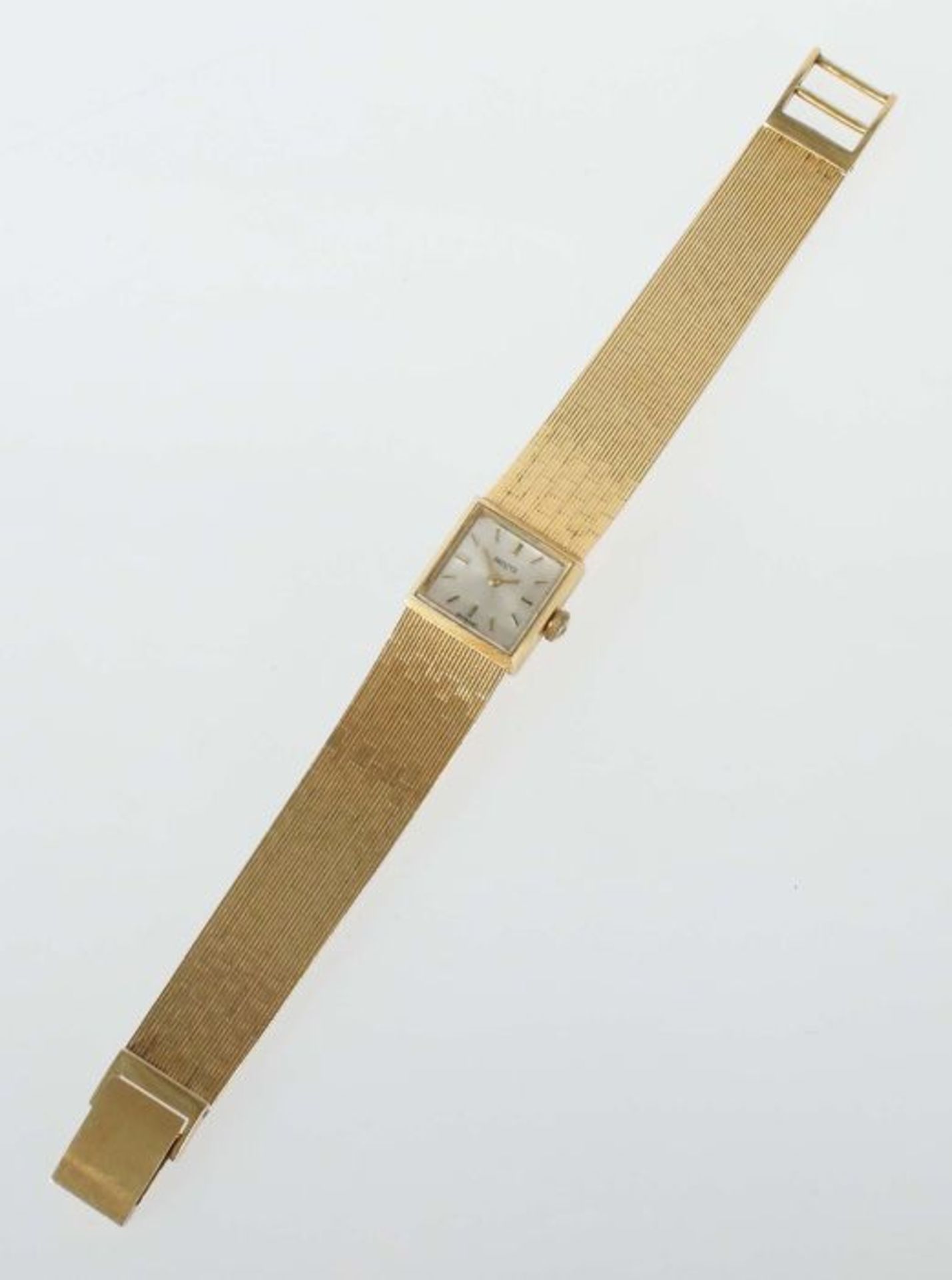 Damenarmbanduhr Provita, Schweiz, 1960/70er Jahre, Gelbgold 750, quadratisches Gehäuse mit - Bild 2 aus 3