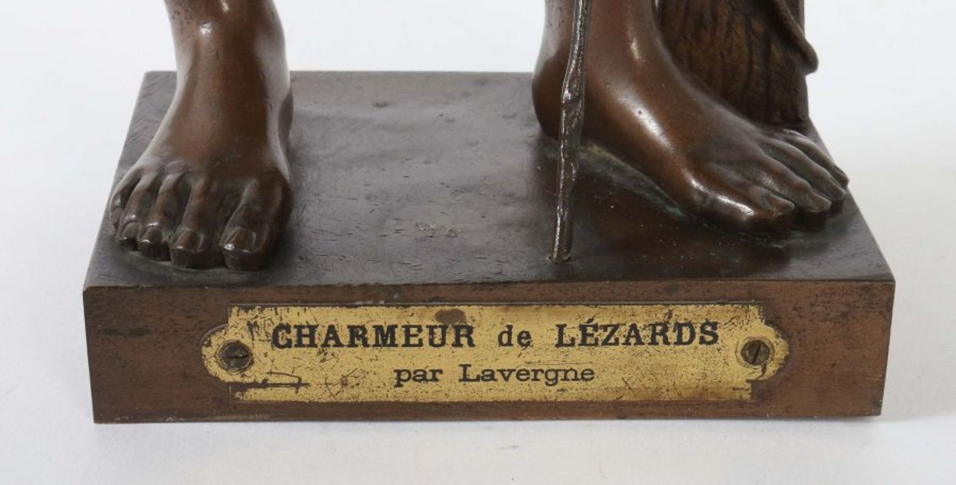 Lavergne, Adolphe Jean 1863 - 1928, französischer Bildhauer. "Charmeur des Lézards", Bronze, - Bild 4 aus 5