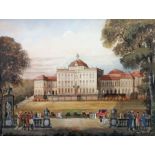 Monogrammist EL süddeutscher Maler und Zeichner des 19. Jh.. "Residenzschloss Ludwigsburg", Blick