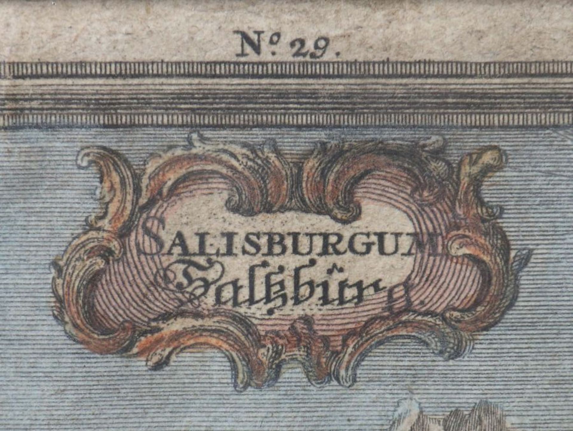 Engelbrecht, Martin Augsburg 1684 - 1756 Augsburg, Kupferstecher der Barockzeit. "Salisburgum - - Bild 3 aus 3