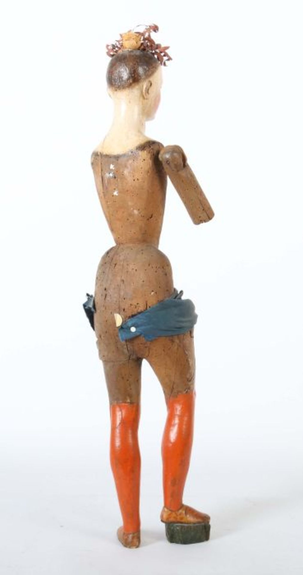 Prozessionfigur Italien, 19. Jh., Holz geschnitzt, part. polychrom gefasst, vollplastische, - Bild 2 aus 2