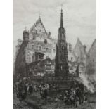 Ritter, Lorenz Nürnberg 1832 - 1921 ebd., deutscher Maler und Kupferstecher. "Der schöne Brunnen i