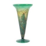 Ikora-Trichtervase WMF Geislingen, 1930er Jahre, schweres farbloses Kristallglas, mundgeblasen,