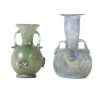 Zwei Vasen "Scavo" Wohl Murano, Seguso Vetri d'Arte, nach 1950, farbloses, z.T. blasiges Glas mit