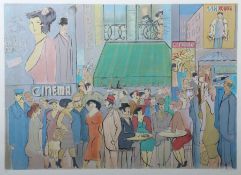 Schneuer, David Przemysl 1905 - 1988 Israel, polnischer Maler. "Café Dome II", vielfigurige Pariser