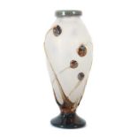 Vase Wohl Italien, 2. Hälfte 20. Jh., farbloses, dickwandiges Glas mit leicht hochgestochenem Boden