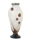 Vase Wohl Italien, 2. Hälfte 20. Jh., farbloses, dickwandiges Glas mit leicht hochgestochenem Boden