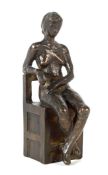 Jaekel, Joseph Wallmenroth 1907 - 1985 Köln, deutscher Bildhauer. "Akt sitzend", Bronze, patiniert,