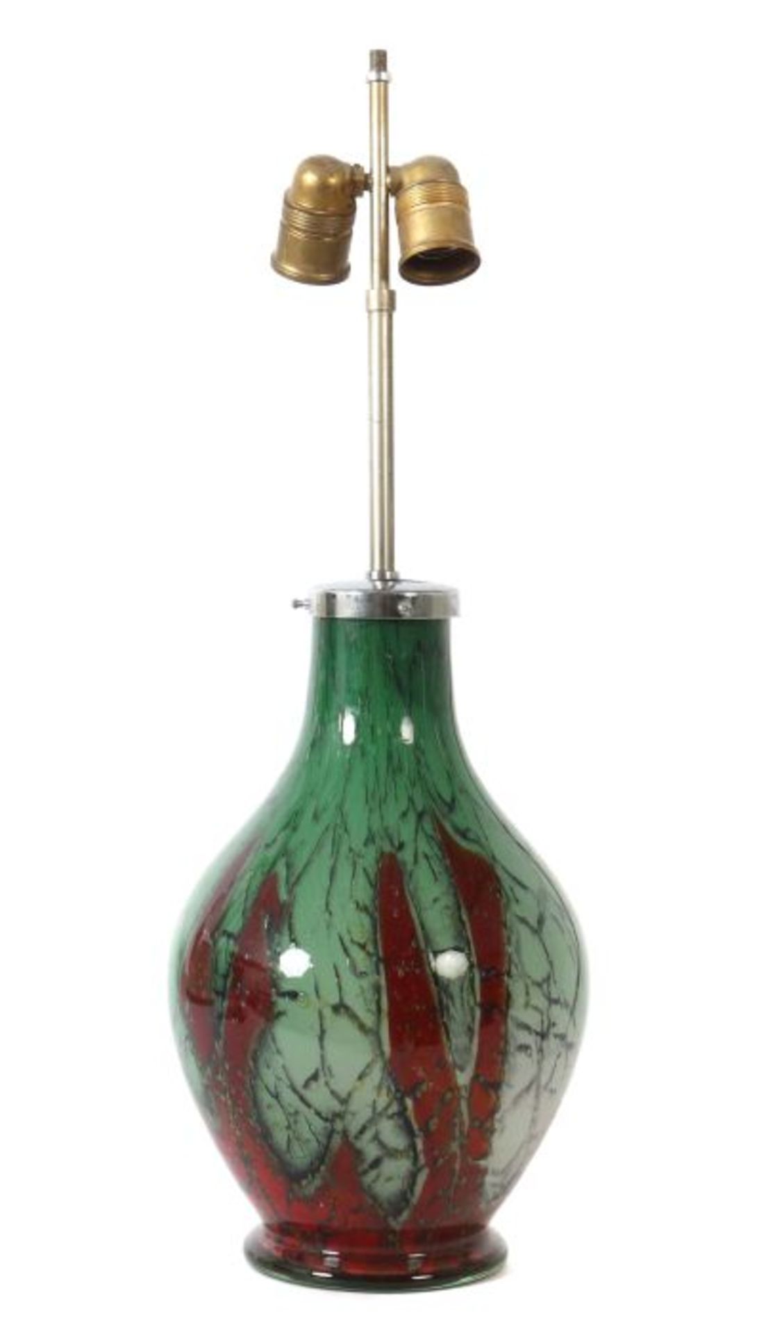 Ikora-Tischlampe WMF, Geislingen, Karl Wiedmann (Dekortechnik), 1930er Jahre, farbloses,