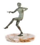 Elischer, John W. 1891 - 1966, österreichischer Bildhauer. "Tanzender Frauenakt mit Schale",