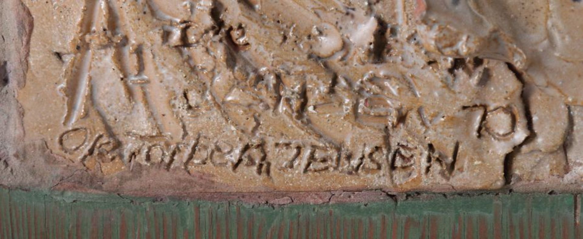 Keramikrelief Wohl Skandinavien, 2. Hälfte 20. Jh., Keramik, mit tlw. mattierender, tlw. an Asche - Bild 3 aus 3