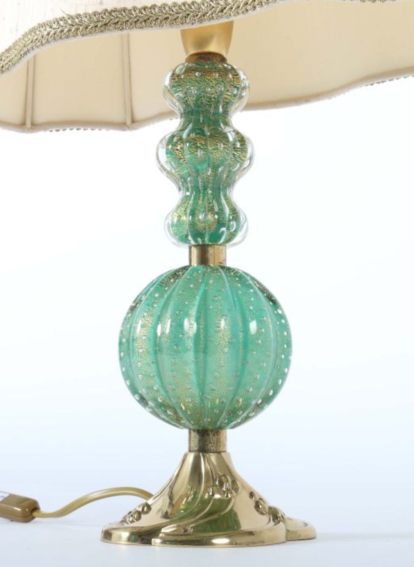 Tischlampe Murano, wohl Barovier & Toso, 2. Hälfte 20. Jh., zweiteilig gestalteter Schaft aus - Bild 2 aus 2