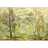 ''(Referred to as) ANISFELD Forest landscape. Oil on canvas mounted on cardboard, signed.