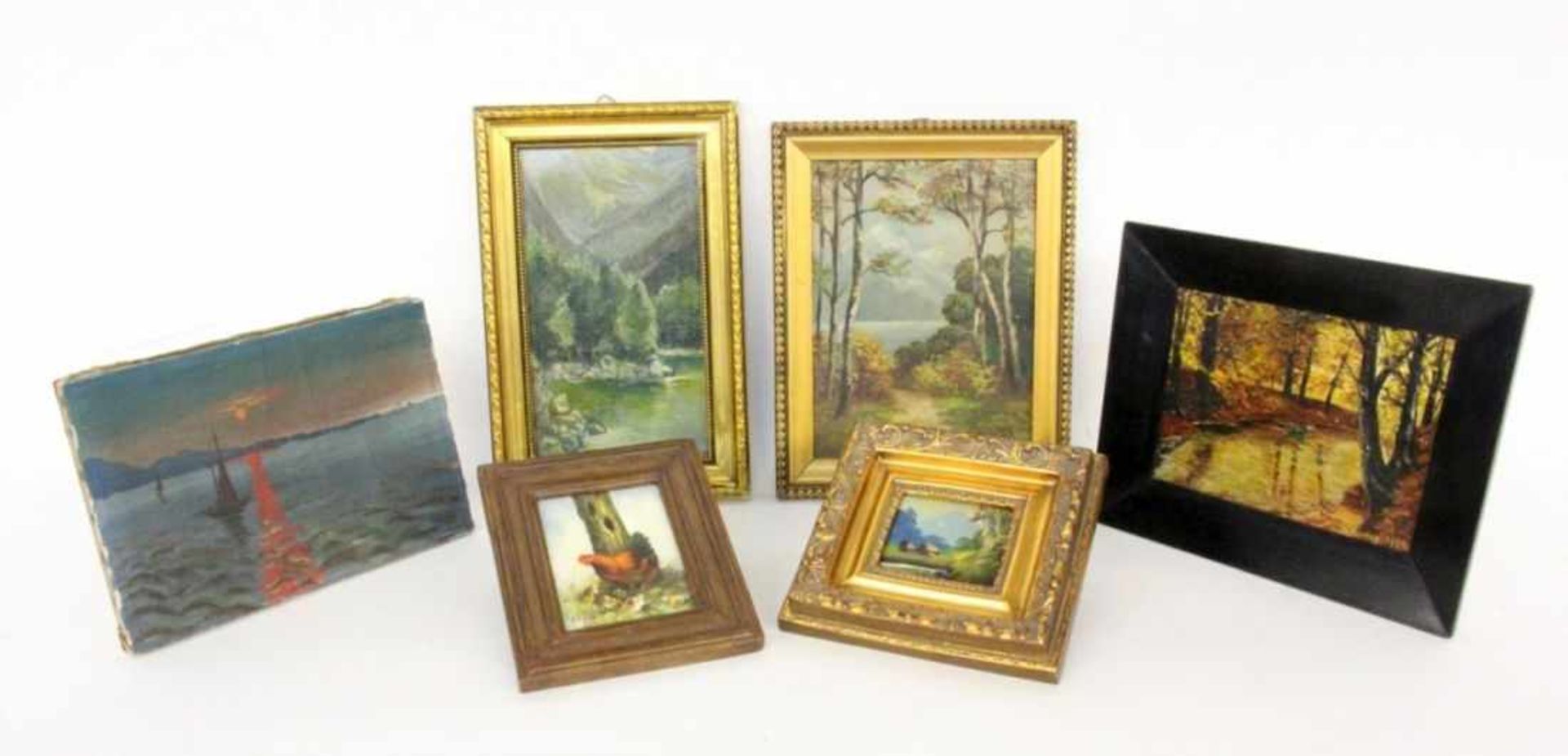 ''A LOT OF 6 SMALL OIL PAINTINGSKeywords: art, image, picture, illustration''