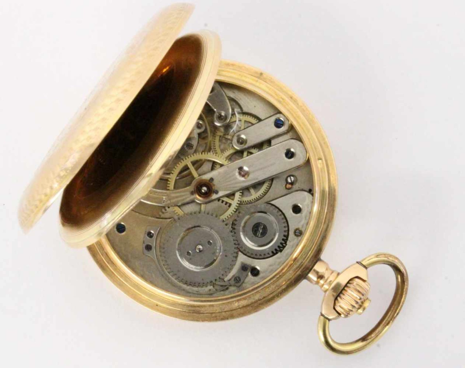 ''A HUNTER CASED POCKET WATCH Pateck & Cie., Geneve circa 1910 585/000 yellow gold with - Bild 3 aus 5