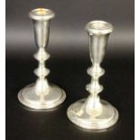 ''A PAIR OF CANDLESTICKS, 925/000 sterling silver. Foot filled. 16.5 cm highKeywords: