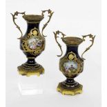 ''A PAIR OF DECORATIVE SEVRES STYLE VASES Paris / Sevres 19th century Porcelain with gilt