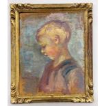 LAMANG, ANNA (?) France, 20th century Portrait of a boy. Oil on panel, signed. 41 x 33 cm,