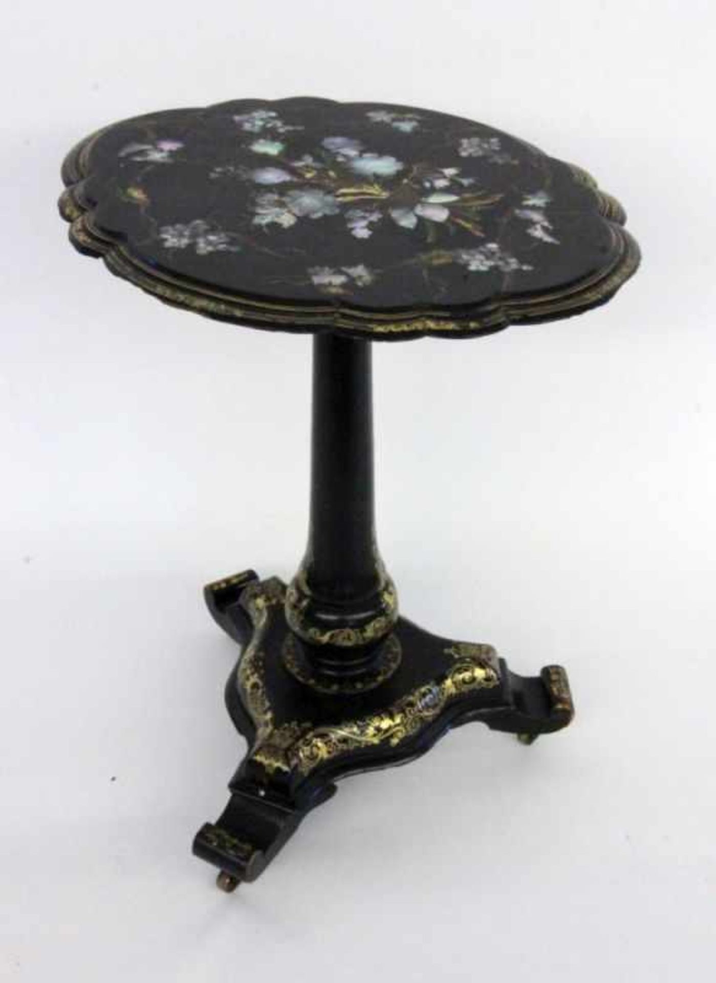 ''A MAGNIFICENT SALON TABLE France, 19th century Oval, folding table top on a central