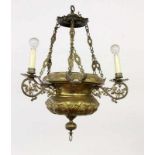 A HANGING INCENSE LAMP France, 19th century Gold-plated bronze and brass. Decorated with