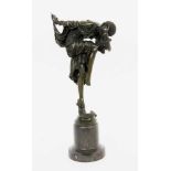 ''(After) DIMITRI CHIPARUS The Snake Dancer. Patinated bronze on marble base. Total height