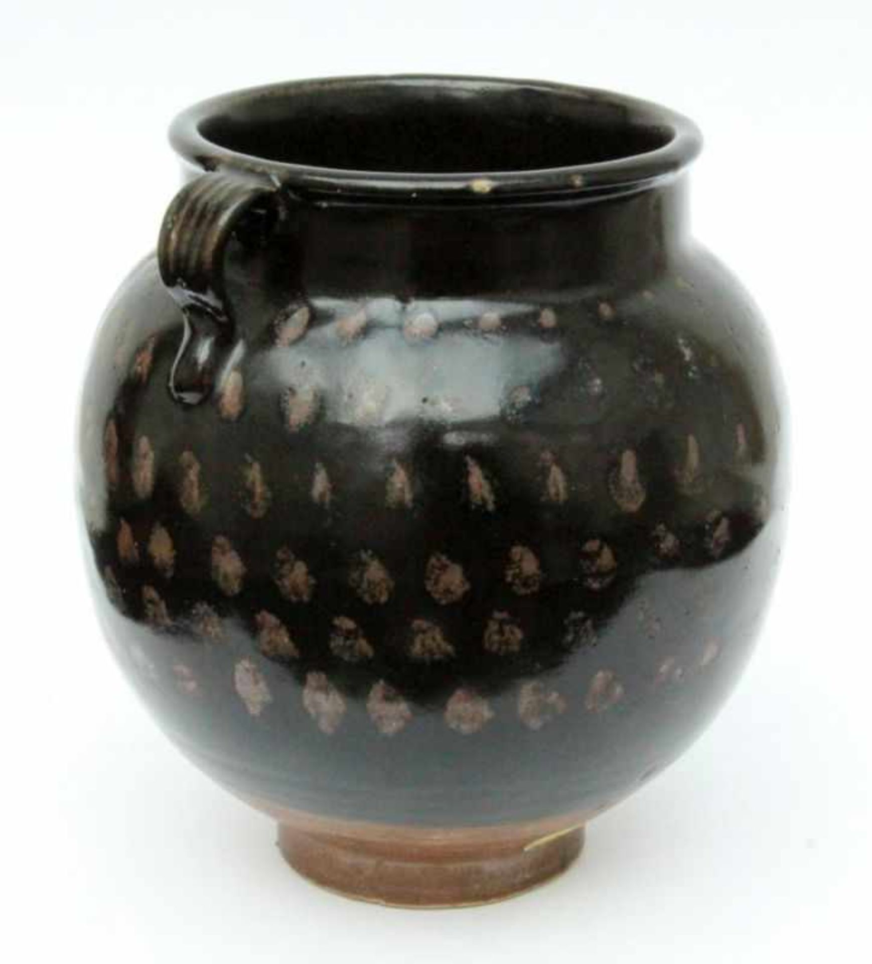 ''A HENAN CERAMIC VASE China, probably Song dynasty Elegant handled vase with oil spot - Bild 2 aus 5