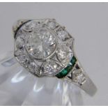 ''AN ART DECO BRILLIANT CUT DIAMOND RING 1920s 750/000 white gold with a brilliant cut