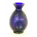 ''AN ART NOUVEAU VASE probably Pallme-Konig & Habel circa 1900 Cobalt blue glass with a