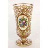 A GLASS GOBLET Julius Mühlhaus, Haida circa 1900 Colourless glass with gold painting and<