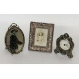 ''A LOT OF SILVER ITEMS Thermometer (glass damaged) and 2 photograph framesKeywords:
