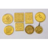 ''7 GOLD MEDALS 900/000 yellow gold, approx. 59.2 grams. Includes a zodiac sign pendant