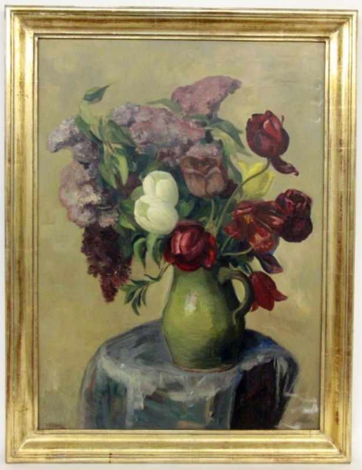 KÄLBERER, PAUL Stuttgart 1896 - 1974 Glatt Flowers in the Vase. Oil on canvas, signed and<