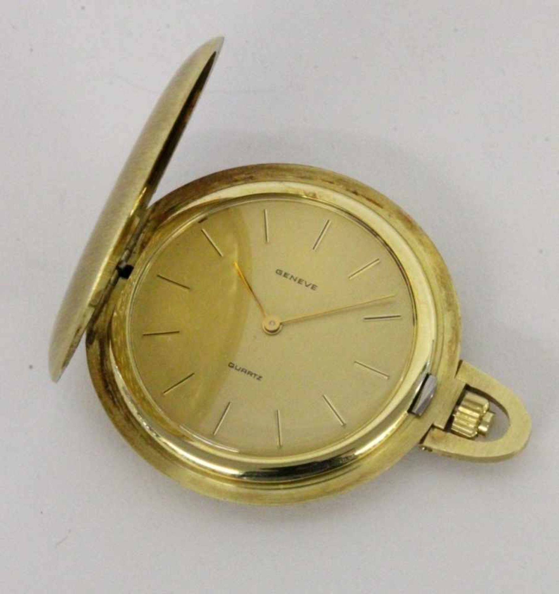 ''A GOLD HUNTER CASED POCKET WATCH Switzerland circa 1983 585/000 yellow gold. Quartz