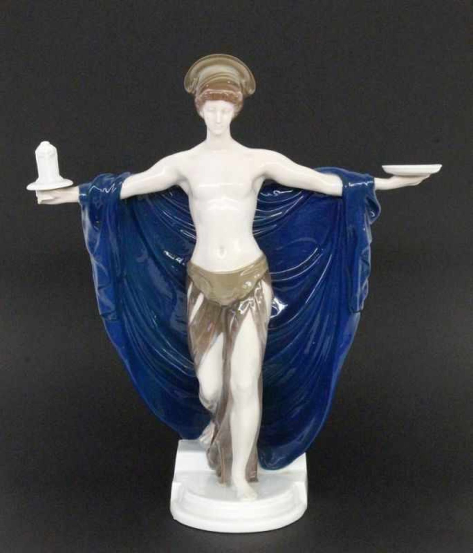 ''CONSECRATION OF THE TEMPLE Rosenthal, Selb circa 1912 Standing female semi-nude with - Bild 3 aus 7
