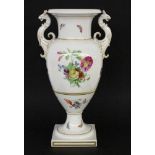 ''A HANDLED VASE KPM Berlin, circa 1900 French shape with griffin head handles. Colourfully