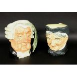 ''TWO ROYAL DOULTON CHARACTER JUGS, porcelain, colourfully painted. Approx. 18 cm
