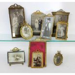 ''A LOT OF 10 PHOTOGRAPH FRAMES circa 1900 Metal, giltKeywords: decorative art''