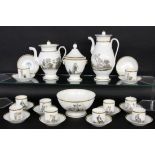 AN EMPIRE COFFEE SERVICE Paris, circa 1800 Pear shape. Fine grisaille painting with