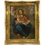 ''SAINT'S PAINTER 18th century The Madonna of the Apocalypse with child, surrounded by