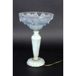 AN ART DECO TABLE LAMP France 1920s/1930s Colourless glass with opaline interior overlay.